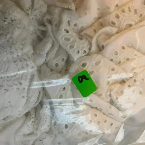 NADC Ruffled Eyelet White Off Shoulder Womens Maxi Dress Size Small - Picture 6 of 6